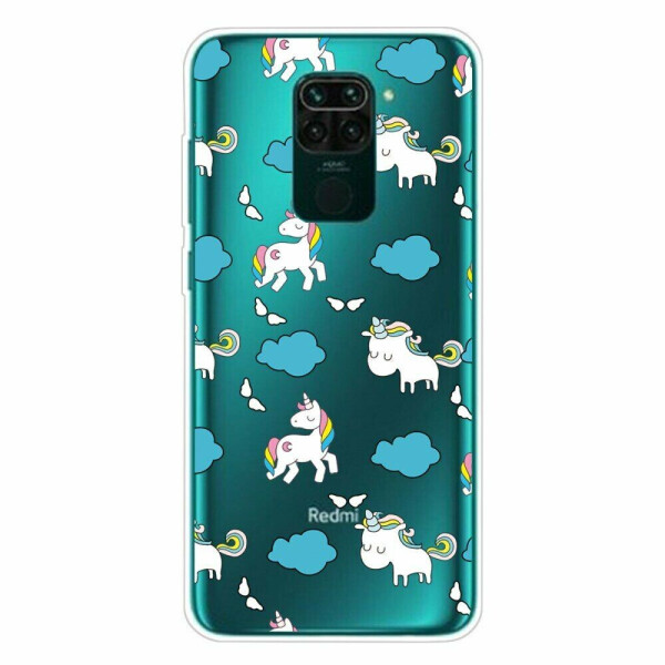 

Силиконовый (TPU) чехол Deexe Pretty Glossy для Xiaomi Redmi Note 9 - Unicorns