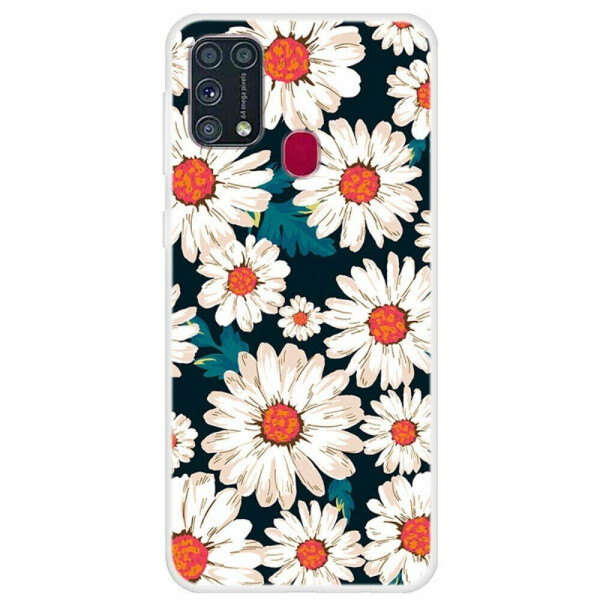 

Силиконовый (TPU) чехол Deexe Life Style для Samsung Galaxy M31 (M315) - White Flowers