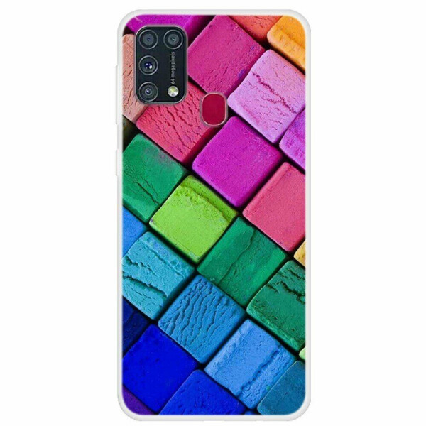 

Силиконовый (TPU) чехол Deexe Life Style для Samsung Galaxy M31 (M315) - Colorful Blocks