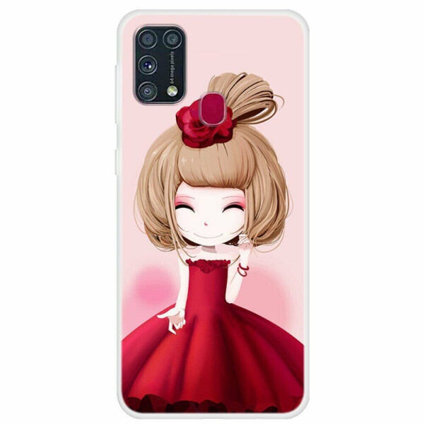 

Силиконовый (TPU) чехол Deexe Life Style для Samsung Galaxy M31 (M315) - Red Girl