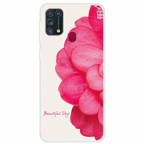 

Силиконовый (TPU) чехол Deexe Life Style для Samsung Galaxy M31 (M315) - Red Flower