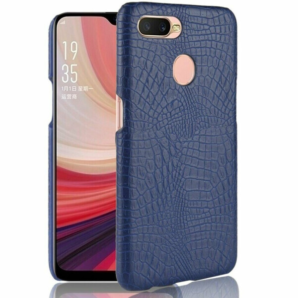 

Защитный чехол Deexe Croco Style для OPPO A12 - Dark Blue