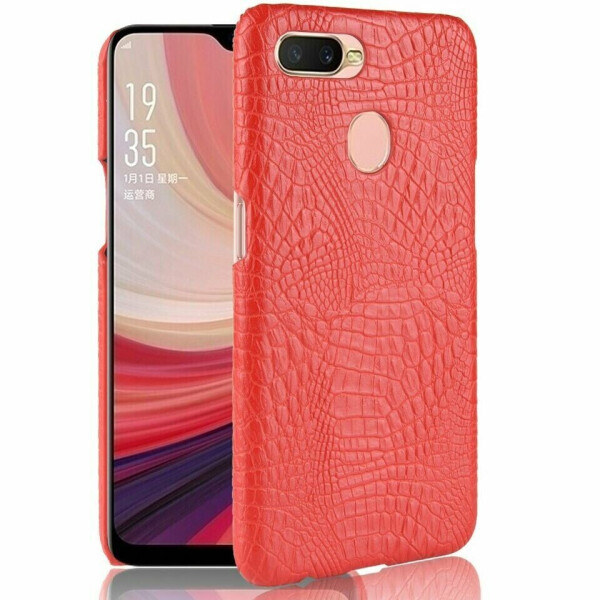 

Защитный чехол Deexe Croco Style для OPPO A12 - Red