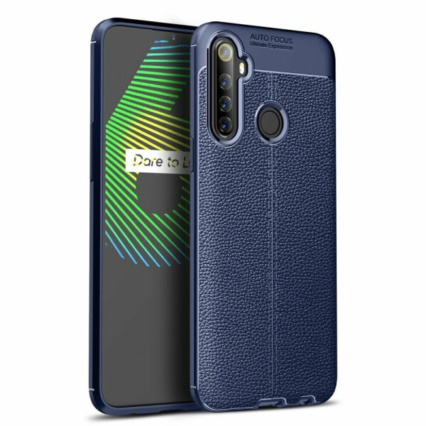 

Защитный чехол Deexe Leather Cover для Realme 6i - Blue