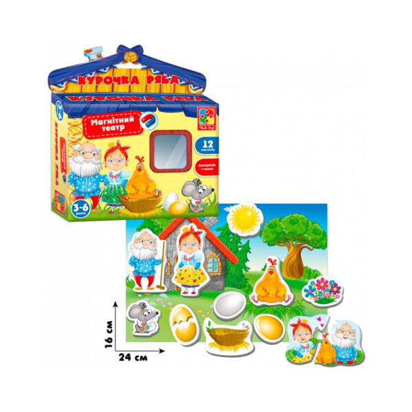 

Игра настольная Vladi Toys Магнитный театр Курочка Ряба укр (VT3206-27)