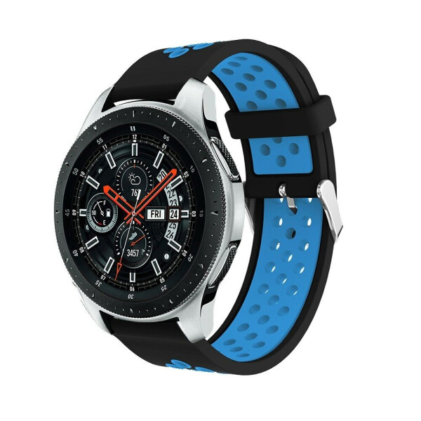 

Ремешок Deexe Dual Color для Samsung Galaxy Watch 46mm/Gear S3 - Black/Blue