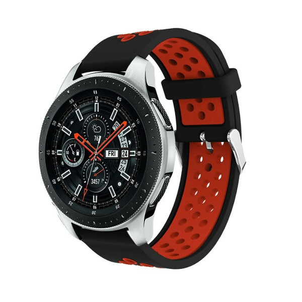 

Ремешок Deexe Dual Color для Samsung Galaxy Watch 46mm/Gear S3 - Black/Red