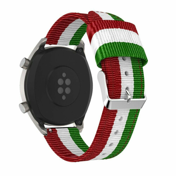 

Ремешок Deexe Canvas Style для Huawei Watch GT/Watch GT2 46mm/Watch GT 2e - Red/White/Green