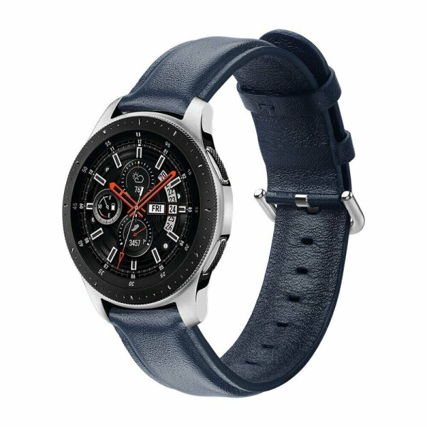 

Ремешок Deexe Leather Strap для Huawei Watch GT 2e - Dark Blue