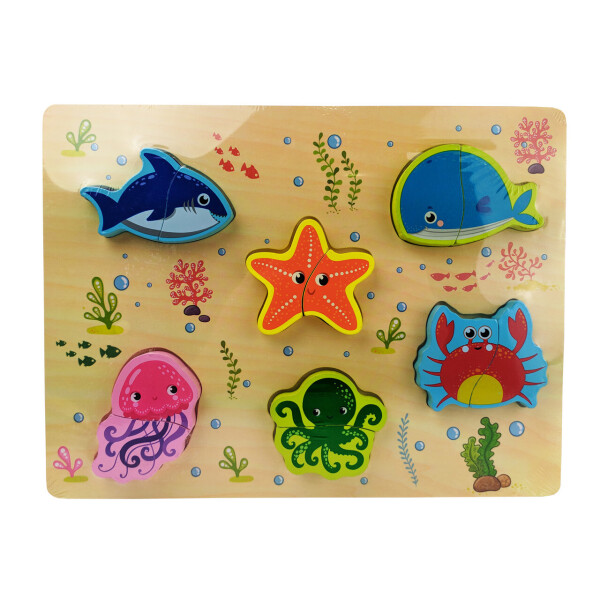 

Деревянная игрушка Рамка-вкладыш MD 1186-1-2-3-4-5-6 (Морские животные)