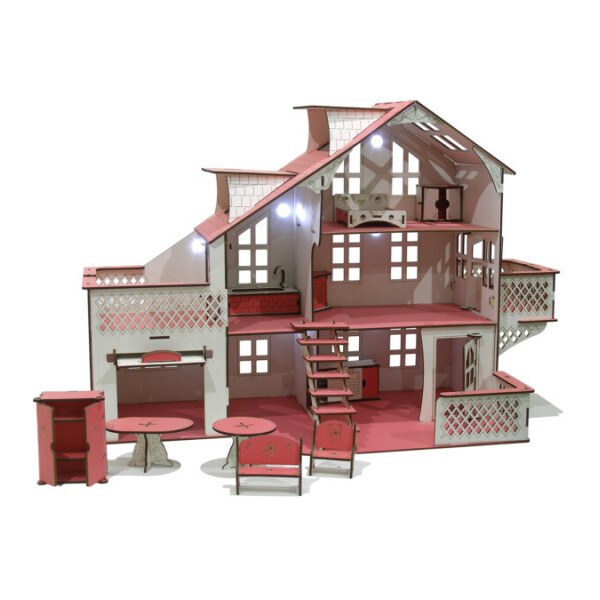 

Кукольный Дом - ComShop - с Гаражом и Подсветкой - 85х35х55 см