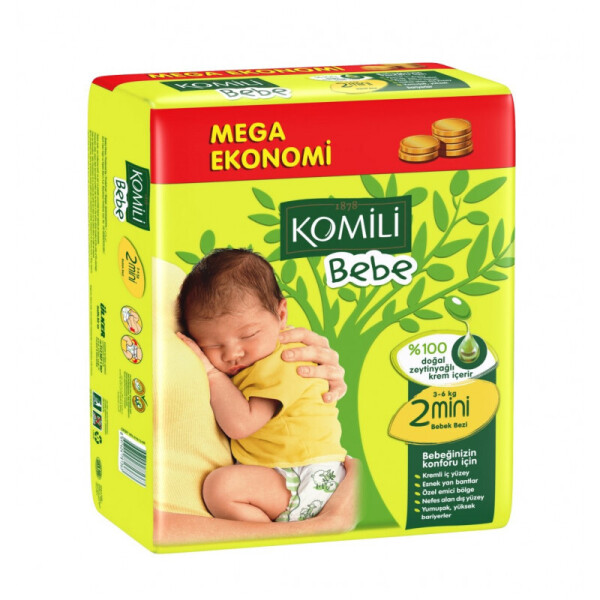

Подгузники Komili Bebe JUMBO MİNİ - с Оливковым Маслом (3-6 кг) 58 шт (Турция)