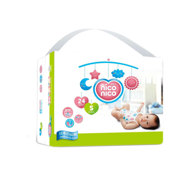 

Подгузники Nico Nico Travell Pack - S-size (4-8 кг) 24 шт (Япония)