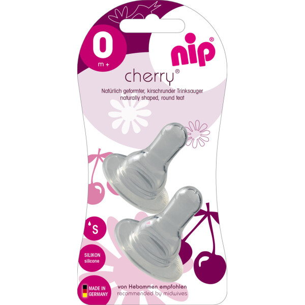 

Соска Nip Круглая Вишенка Силикон Универсальная от 0 месяцев S Медленный поток 2 шт