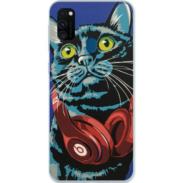

Силиконовый чехол Amstel с рисунком для Samsung M30s Galaxy M307F Кот с наушниками