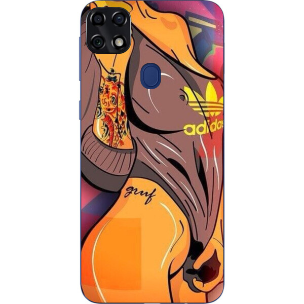 

Бампер силиконовый чехол Amstel для ZTE Blade 20 Smart с картинкой Девушка в майке adidas