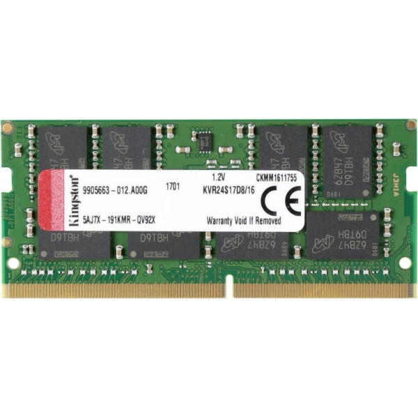 

Оперативная память SoDIMM DDR4 16GB 2400 MHz Kingston (KVR24S17D8/16)