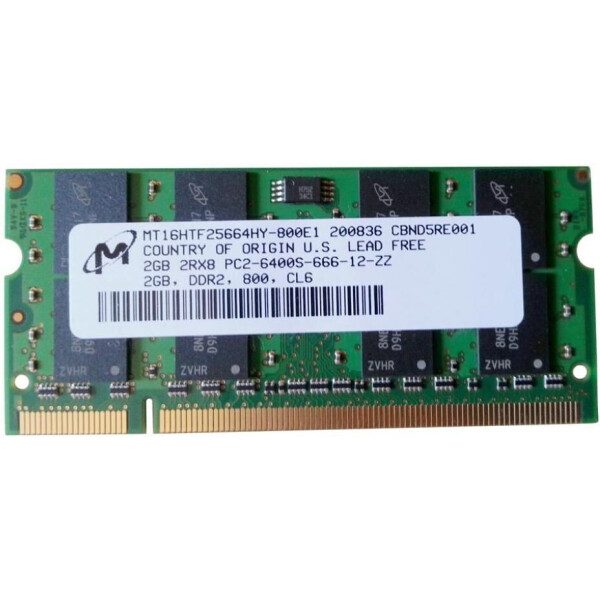 

SoDIMM DDR2 2GB 800 MHz MICRON (MT16HTF25664HY-800E1_)