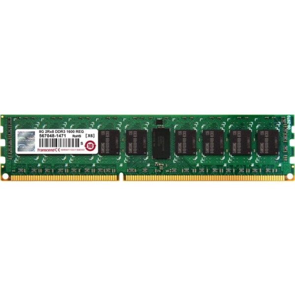 

DDR3 8GB ECC RDIMM 1600MHz 2Rx8 1.5V CL11 Transcend (TS1GKR72V6H)
