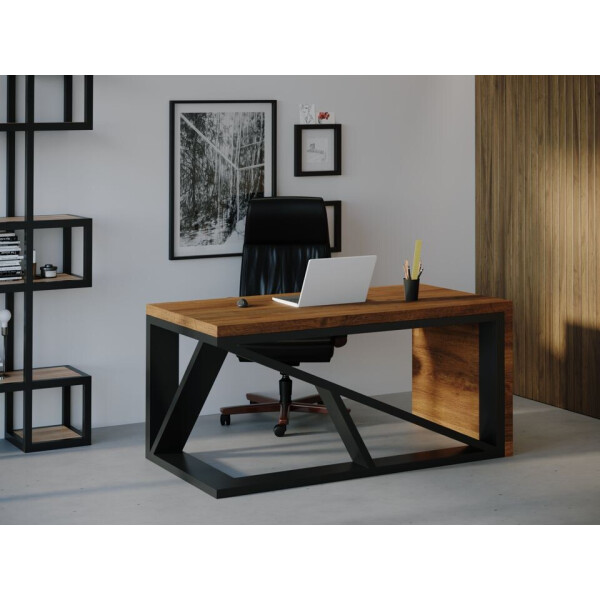 Компьютерный стол Skandi Wood SW107 Индиана 200 х 80 х 75 см МДФ+Шпон Дуб Коричневый (SW10720875BrOMDF)