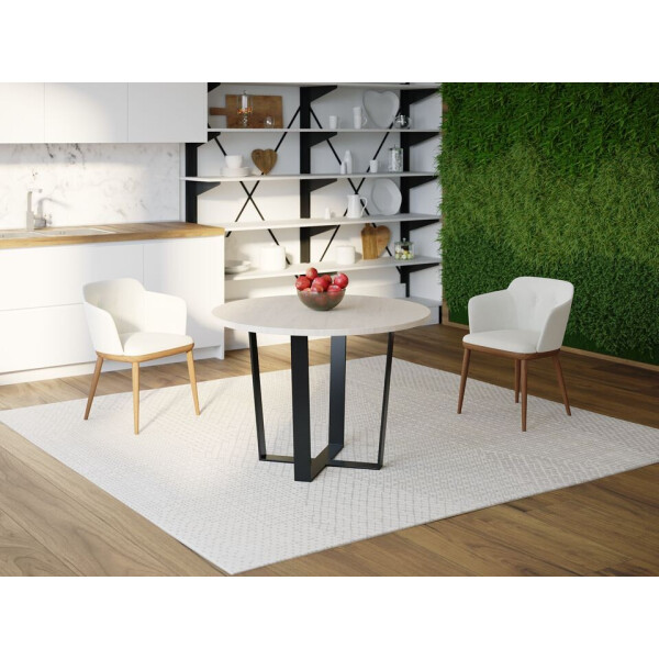 

Обеденный стол Skandi Wood SW080 Огайо Круглый ⌀ 90 см МДФ+Шпон Дуб Белый (SW08090975WhOMDF)