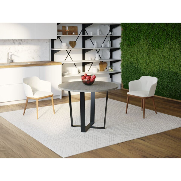 

Обеденный стол Skandi Wood SW080 Огайо Круглый ⌀ 150 см МДФ+Шпон Дуб Темно-Cерый (SW08015175DaOMDF)