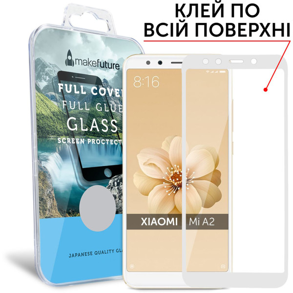 

MakeFuture Full Cover Full Glue White для Xiaomi Mi A2