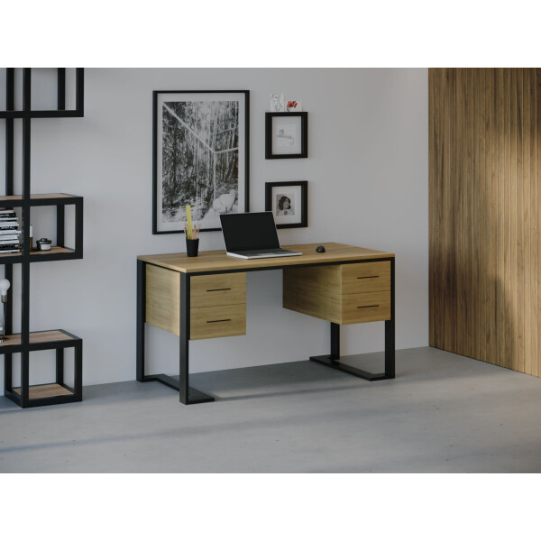 

Компьютерный стол HYGGE HG033 Биф 135 х 80 х 75 см ДСП Дуб Светлый (HG03313775RhOPar)