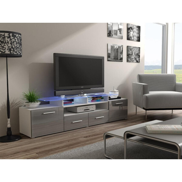 

Тумба под ТВ Evora Cama Белый матовый + Серый глянец
