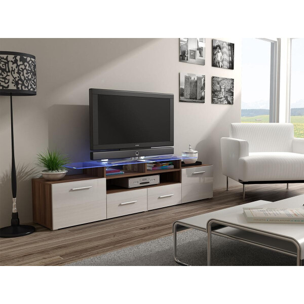 

под ТВ Evora Cama Слива матовый + Серый глянец