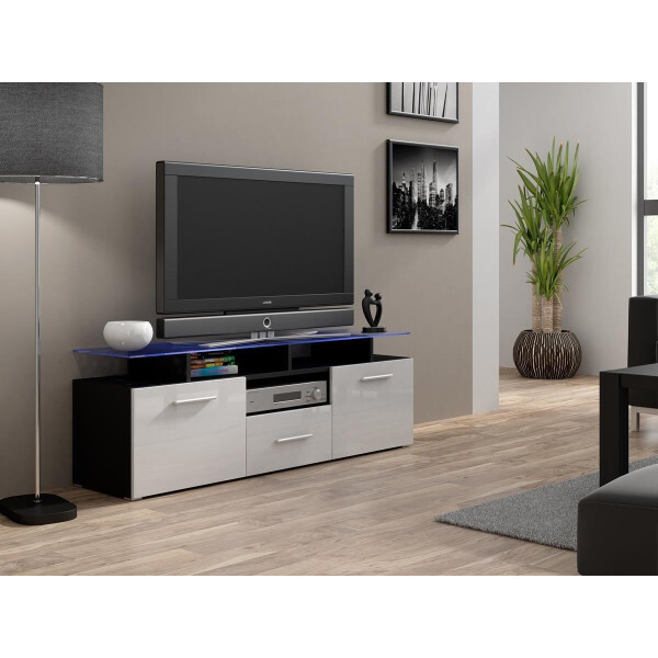 

Тумба под ТВ Evora Mini Cama Черный матовый + Белый глянец