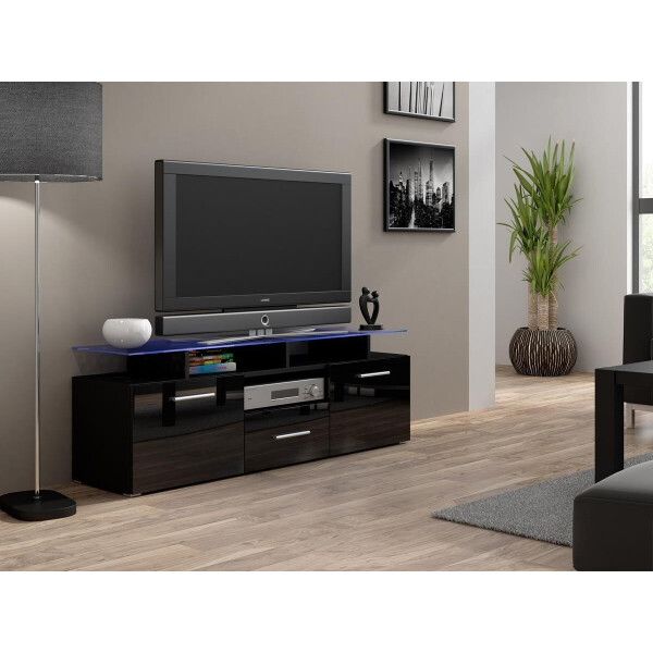 

Тумба под ТВ Evora Mini Cama Черный матовый + Черный глянец