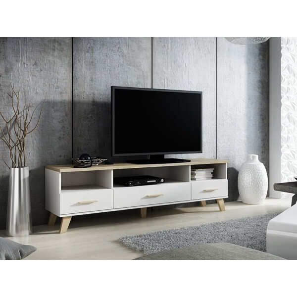 

Тумба под ТВ LOTTA 180 3S3K Cama Белый матовый + Дуб Сонома