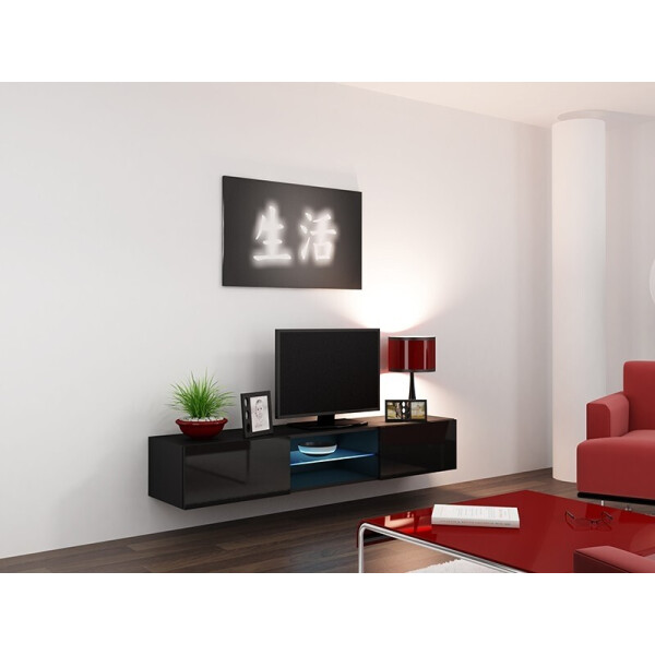 

Витрина подвесная Vigo New Cama Черный матовый + Черный глянец