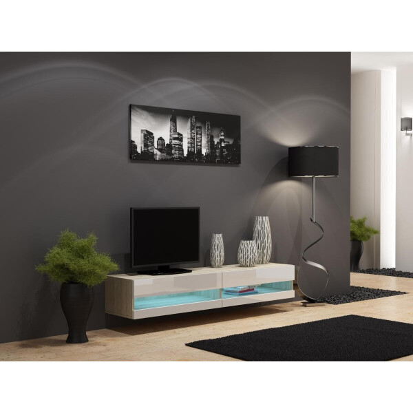 

Тумба под ТВ Vigo New 180 Cama Белый матовый + Черный глянец