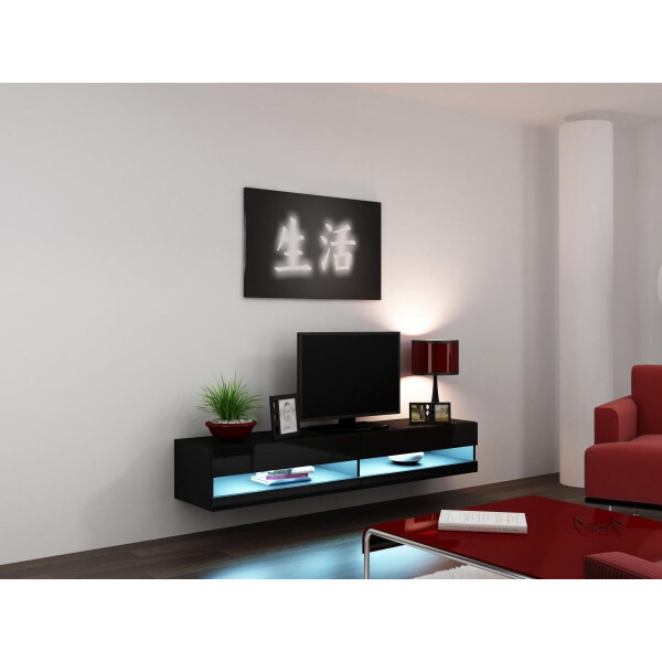 

Тумба под ТВ Vigo New 180 Cama Белый матовый + Серый глянец