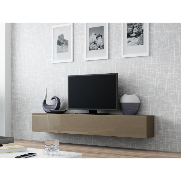 Витрина подвесная Vigo New Cama Белый матовый + Латте глянец