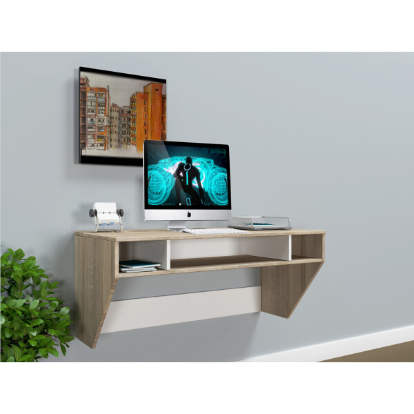 

Навесной компьютерный стол Zeus AirTable-II Mini дуб сонома + белый