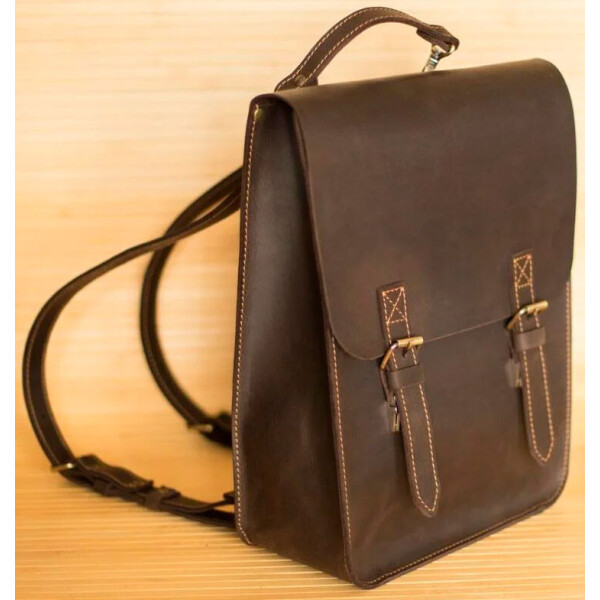 

Рюкзак Gridasov Leathercraft Vintage из натуральной кожи темно-коричневая (BG-023-DBR)