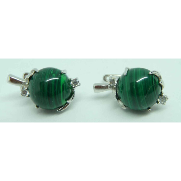 

Серьги VipCold серебро 925 вставка малахит цирконий (58264)