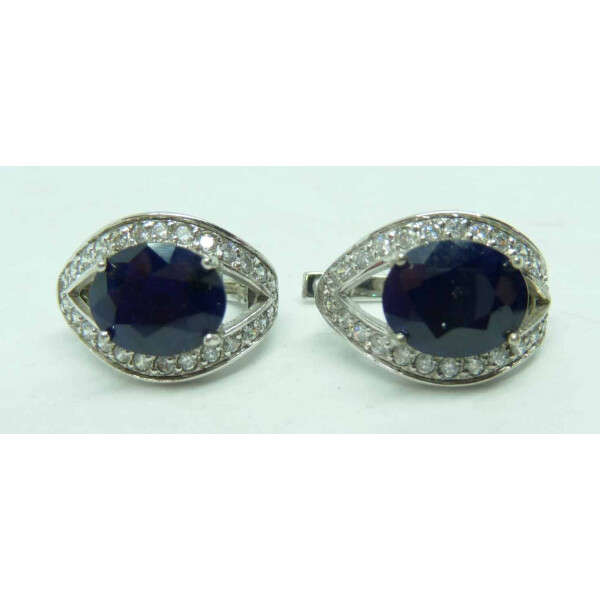 

Серьги VipCold серебро 925 вставка сапфир цирконий (45705)