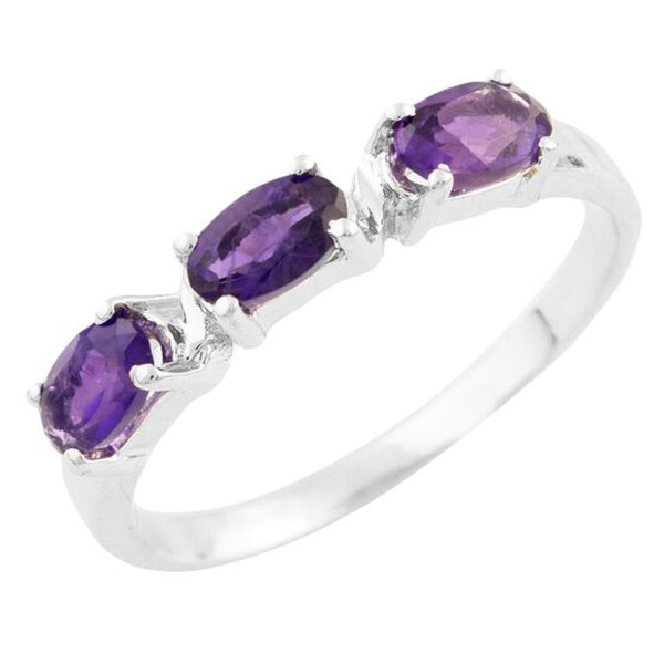 

Кольцо из серебра с аметистами, размер 17.5 (1375229)