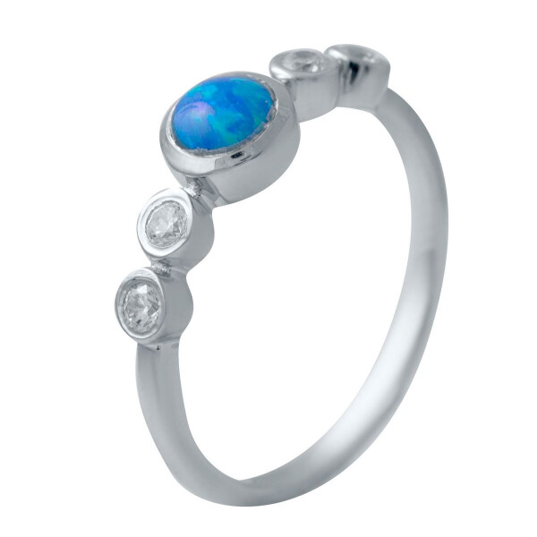 

Кольцо из серебра с куб. циркониями и опалом, размер 17 (1721997)