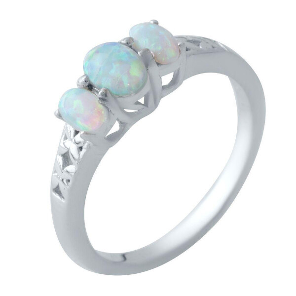 

Кольцо из серебра с опалами, размер 17 (1730477)