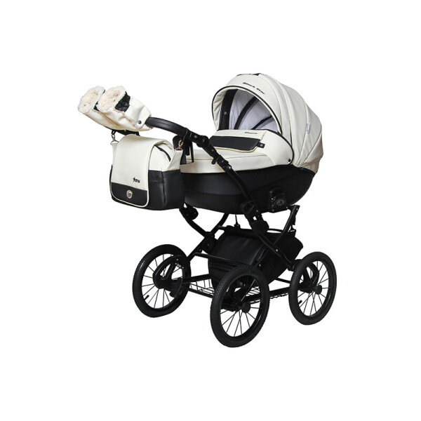 

Детская универсальная коляска 2 в 1 Angelina Phaeton black star Classic белая