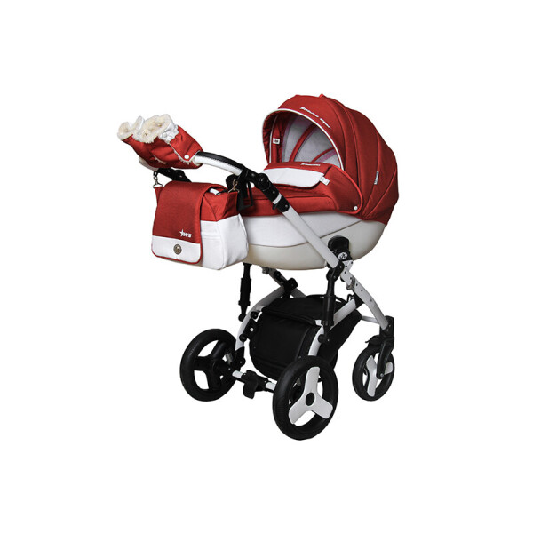 

Детская универсальная коляска 2 в 1 Angelina Phaeton white star красная