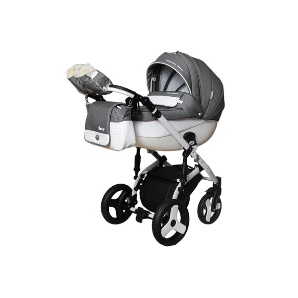 

Детская универсальная коляска 2 в 1 Angelina Phaeton white star темно-серая