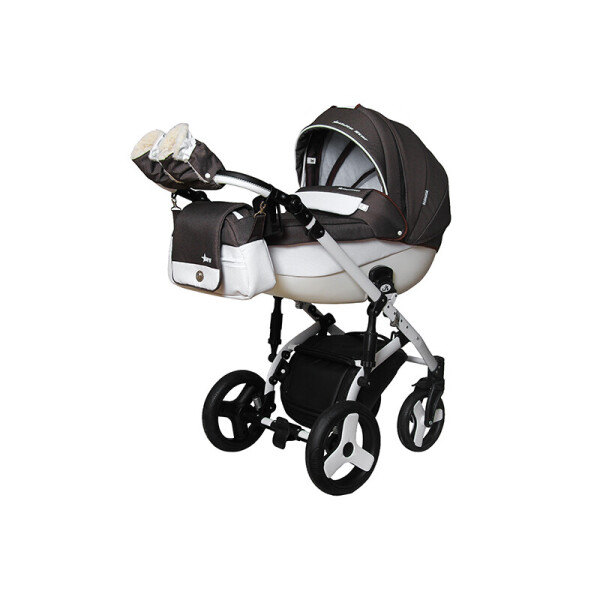 

Детская универсальная коляска 2 в 1 Angelina Phaeton white star черная