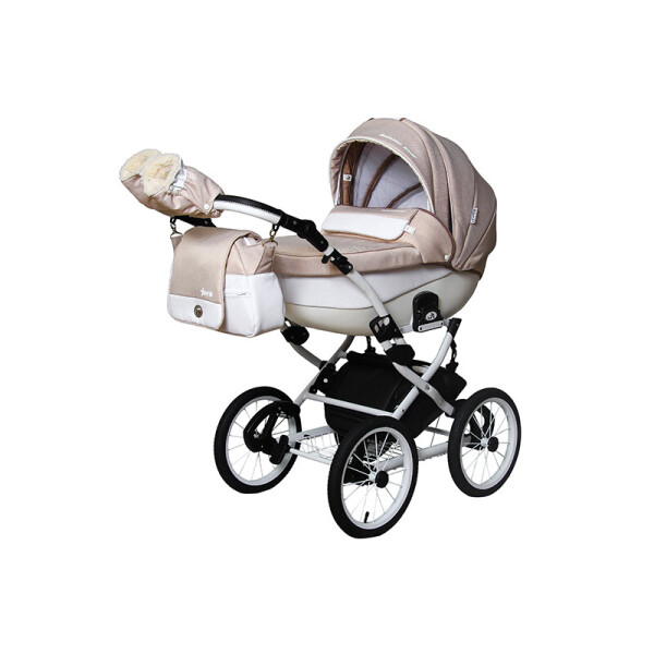 

Детская универсальная коляска 2 в 1 Angelina Phaeton White Star Classic бежевая
