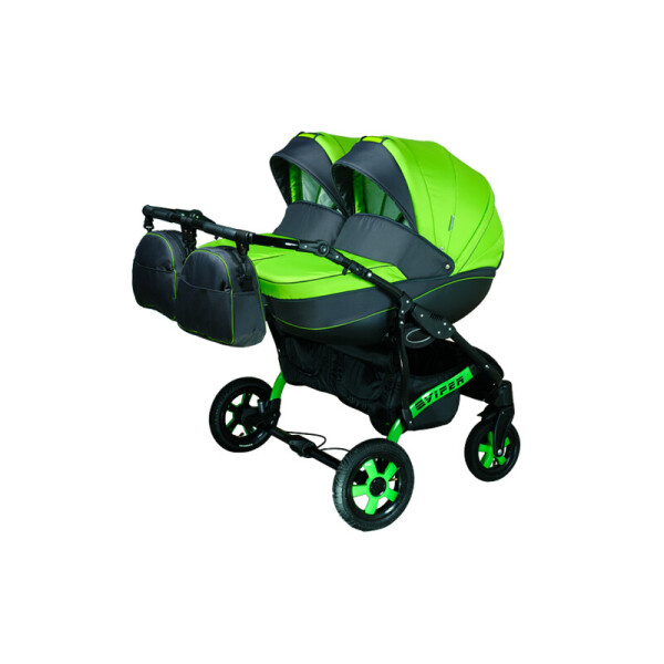 

Детская универсальная коляска для двойни 2 в 1 Angelina Viper Duo, салатовая (1241190014-5)